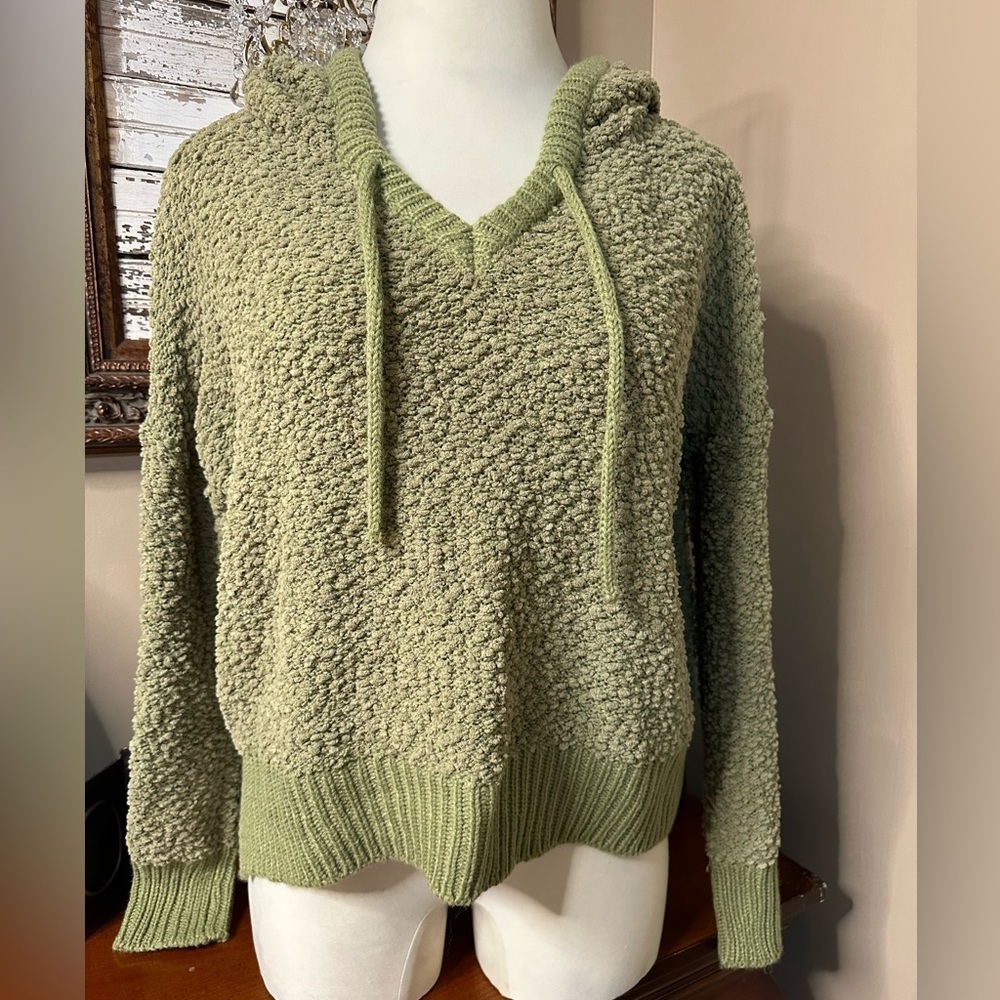 POL Sage Green Knit Hoodie